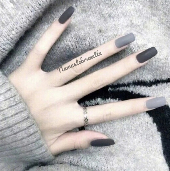 2/$16 Gray Ombre Coffin Press On Nails - Picture 5 of 13